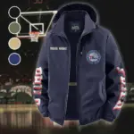 Rising Hoop Squad Fleece Windbreaker Jacket, Brushed Fleece Wind-Resist Layer HVN1433PH - Navy