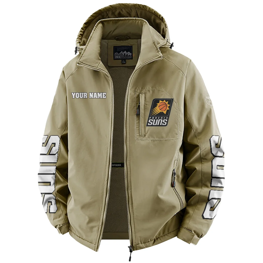 Basketball Family Pride Fleece Windbreaker Jacket, Luxe Fleece Exterior HVN1433PS - Khaki - Image 2