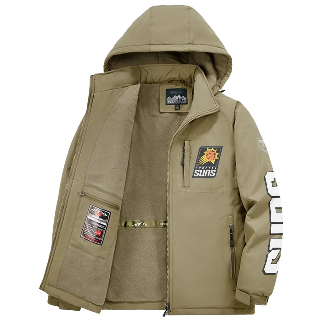 Basketball Family Pride Fleece Windbreaker Jacket, Luxe Fleece Exterior HVN1433PS - Khaki - Image 3