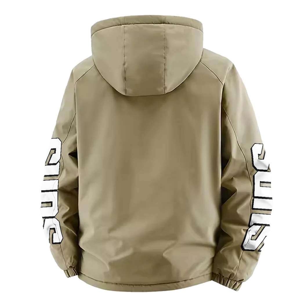 Basketball Family Pride Fleece Windbreaker Jacket, Luxe Fleece Exterior HVN1433PS - Khaki - Image 4