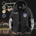 Basketball Lifestyle Fans Fleece Windbreaker Jacket, Midweight Thermal Windbreaker HVN1433SK - Black