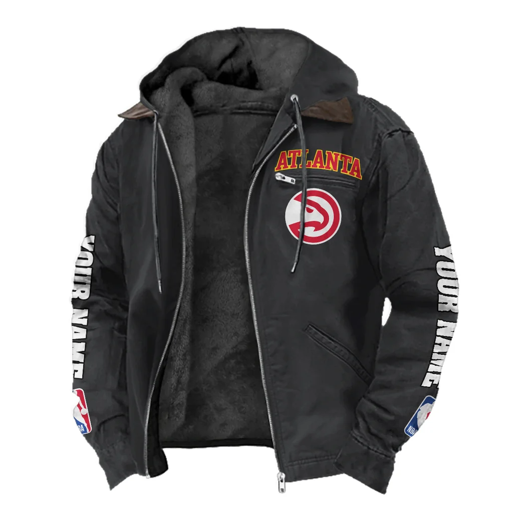 Court Energy Squad Flannel Hoodie, Sport Fan Flannel Hoodie HVN1434AH - Black - Image 2