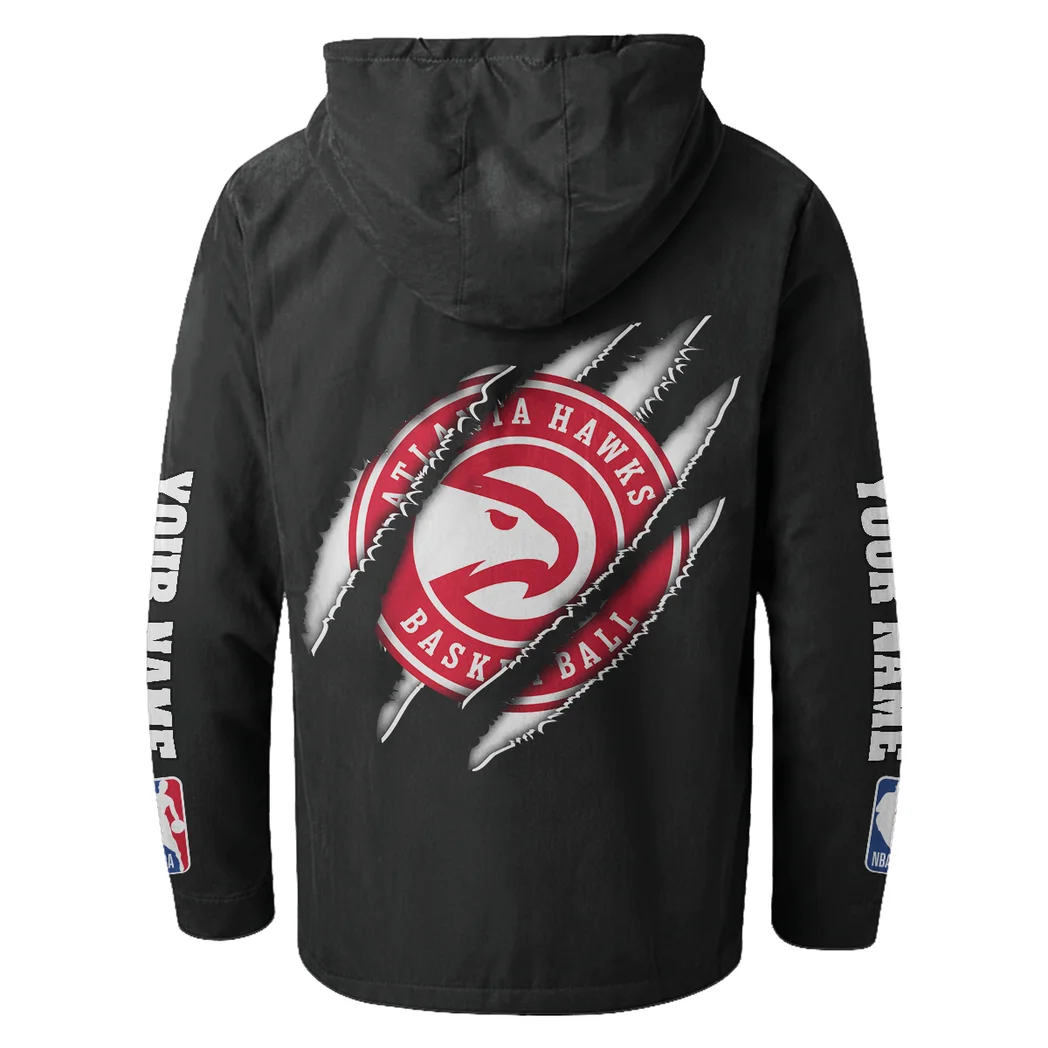 Court Energy Squad Flannel Hoodie, Sport Fan Flannel Hoodie HVN1434AH - Black - Image 3