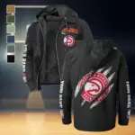 Court Energy Squad Flannel Hoodie, Sport Fan Flannel Hoodie HVN1434AH - Black