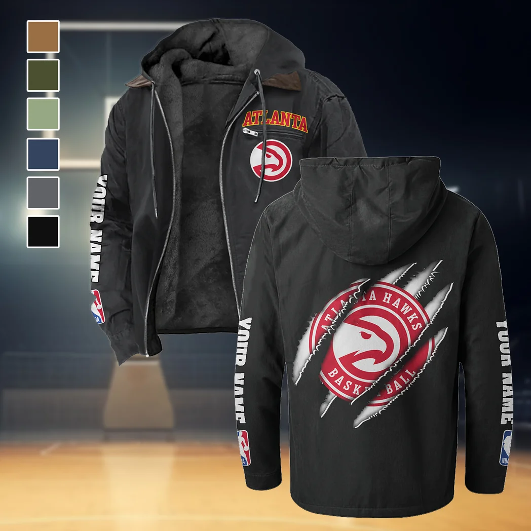 Court Energy Squad Flannel Hoodie, Sport Fan Flannel Hoodie HVN1434AH - Black