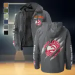 Court Energy Squad Flannel Hoodie, Sport Fan Flannel Hoodie HVN1434AH - Gray