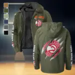 Court Energy Squad Flannel Hoodie, Sport Fan Flannel Hoodie HVN1434AH - Green