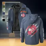 Court Energy Squad Flannel Hoodie, Sport Fan Flannel Hoodie HVN1434AH - Navy Blue