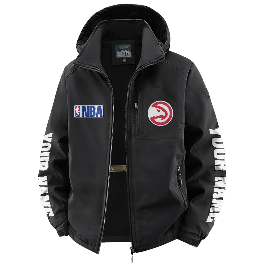 Court Energy Squad Fleece Windbreaker Jacket, Thermal Wind-Stop Jacket HVN1434AH - Black - Image 2