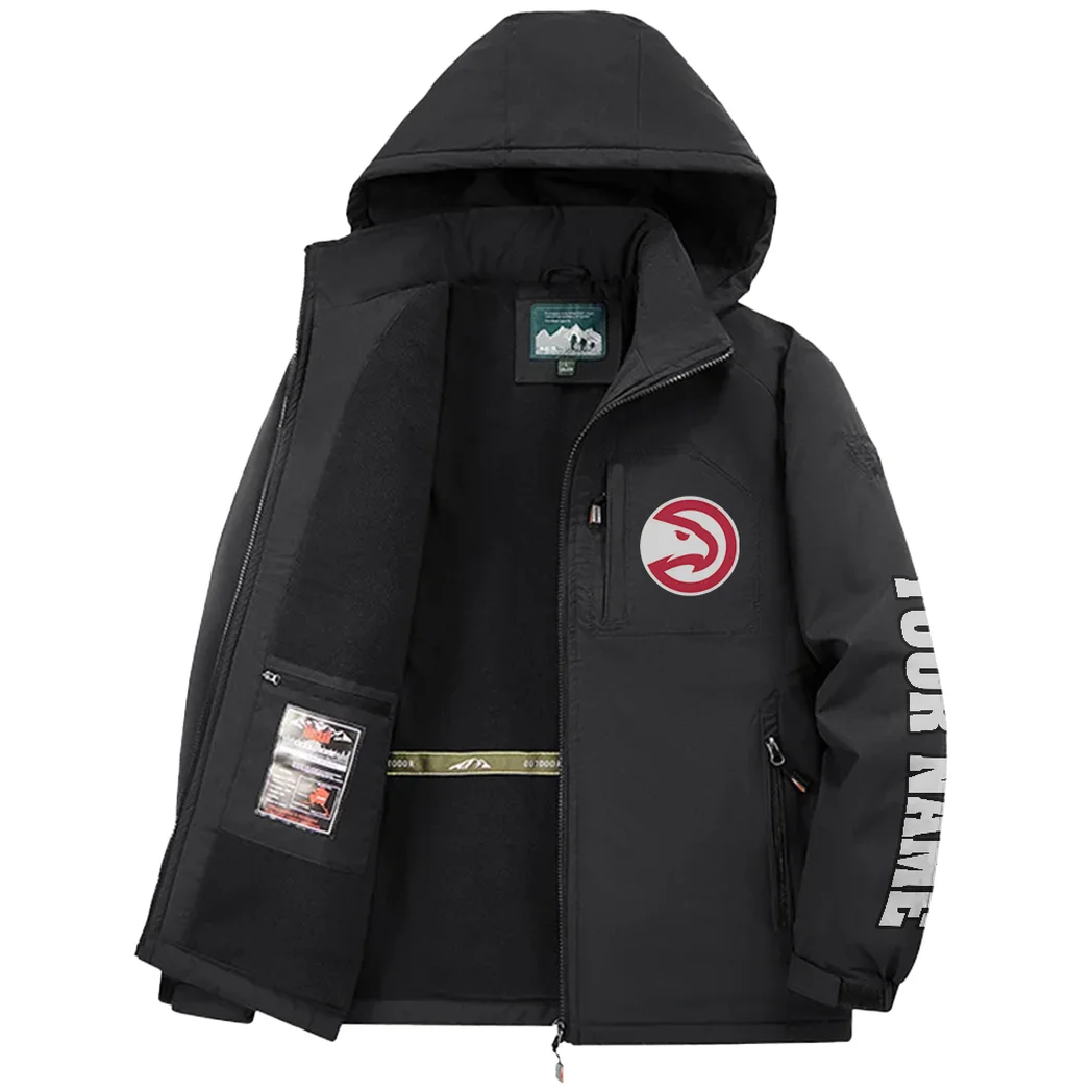 Court Energy Squad Fleece Windbreaker Jacket, Thermal Wind-Stop Jacket HVN1434AH - Black - Image 3