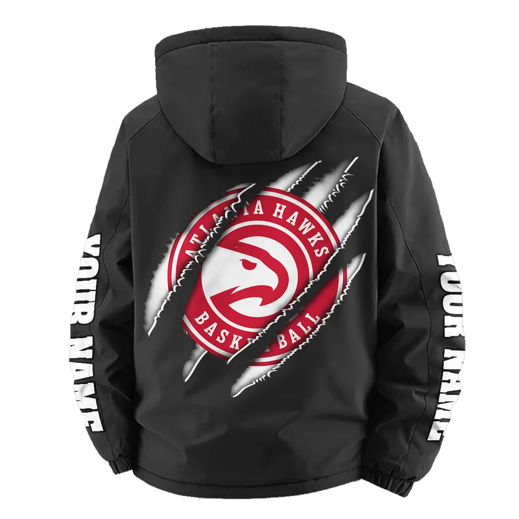 Court Energy Squad Fleece Windbreaker Jacket, Thermal Wind-Stop Jacket HVN1434AH - Black - Image 4