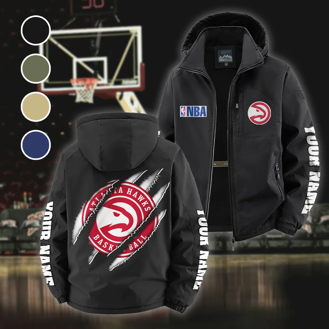 Court Energy Squad Fleece Windbreaker Jacket, Thermal Wind-Stop Jacket HVN1434AH - Black