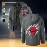 Basketball Energy Fans Flannel Hoodie, Casual Sport Hooded Flannel HVN1434CB - Gray