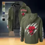 Basketball Energy Fans Flannel Hoodie, Casual Sport Hooded Flannel HVN1434CB - Green