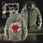 Basketball Energy Fans Fleece Windbreaker Jacket, Windproof Fleece Hybrid HVN1434CB - Green