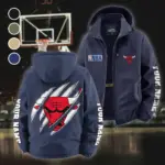 Basketball Energy Fans Fleece Windbreaker Jacket, Windproof Fleece Hybrid HVN1434CB - Navy