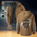 Hoop Nation Pride Flannel Hoodie, Fan Squad Flannel Hoodie HVN1434CC - Camel