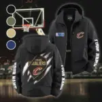 Hoop Nation Pride Fleece Windbreaker Jacket, Storm-Blocker Fleece HVN1434CC - Black