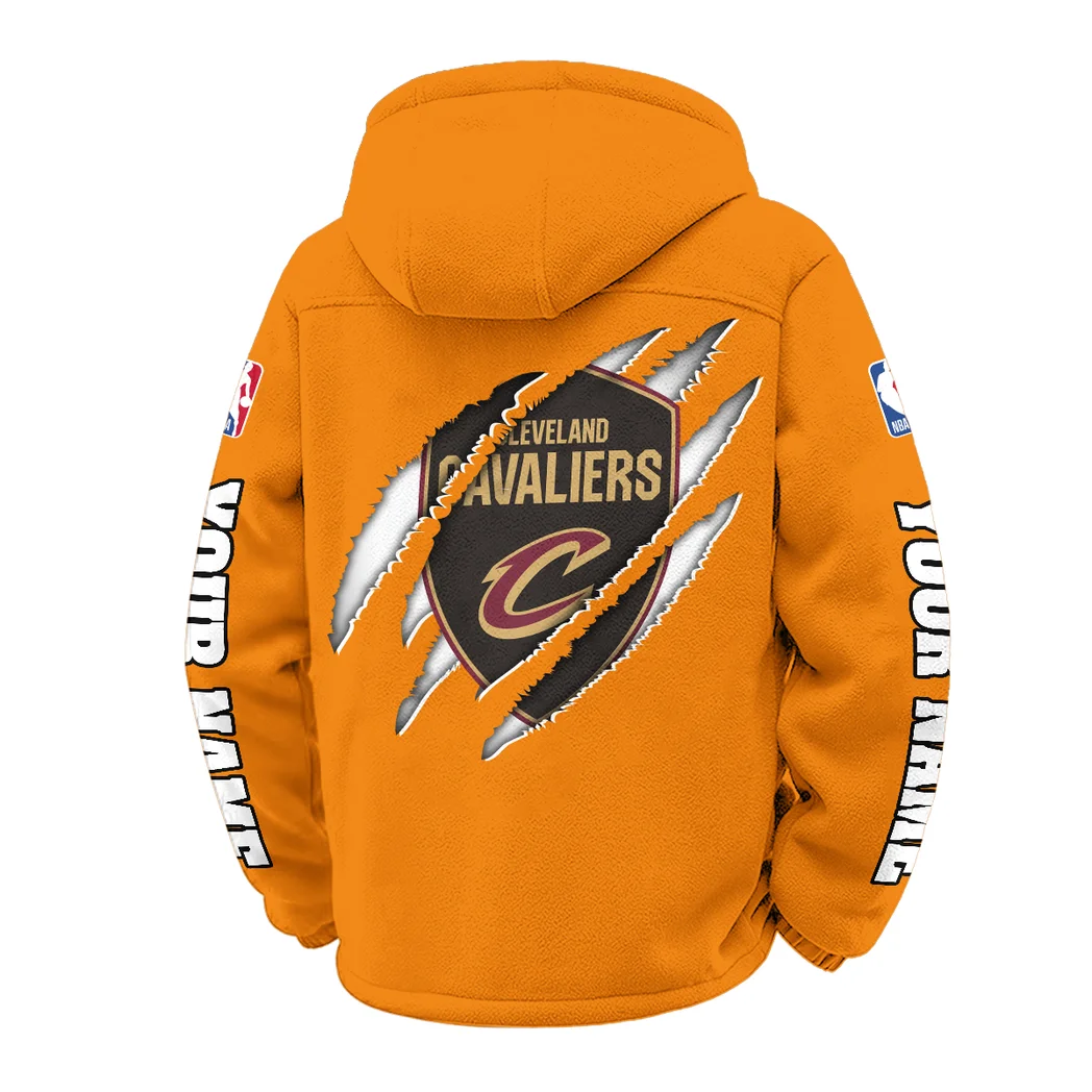 Hoop Nation Pride Winter Fleece Jacket, Deep Winter Comfort Fleece HVN1434CC - Orange - Image 3