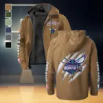 Rising Hoop Energy Flannel Hoodie, Stadium Ready Flannel Hoodie HVN1434CH - Camel
