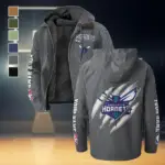 Rising Hoop Energy Flannel Hoodie, Stadium Ready Flannel Hoodie HVN1434CH - Gray