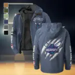 Rising Hoop Energy Flannel Hoodie, Stadium Ready Flannel Hoodie HVN1434CH - Navy Blue