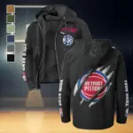 Streetwear Hoop Squad Flannel Hoodie, Street Style Sport Hoodie HVN1434DP - Black