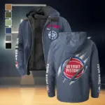 Streetwear Hoop Squad Flannel Hoodie, Street Style Sport Hoodie HVN1434DP - Navy Blue