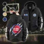 Streetwear Hoop Squad Fleece Windbreaker Jacket, Weather-Guard Fleece HVN1434DP - Black