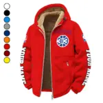 Streetwear Hoop Squad Winter Fleece Jacket, Superior Thermal Protection HVN1434DP - red