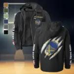 Bold Shots Flannel Hoodie, Warm Fan Flannel Hoodie HVN1434GS - Black