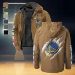 Bold Shots Flannel Hoodie, Warm Fan Flannel Hoodie HVN1434GS - Camel