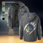 Bold Shots Flannel Hoodie, Warm Fan Flannel Hoodie HVN1434GS - Gray