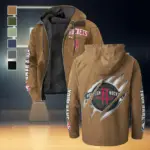 Sport Supporter Energy Flannel Hoodie, Cold Game Day Hoodie HVN1434HR - Camel