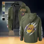 Hoop Passion Family Flannel Hoodie, Classic Flannel Sport Hoodie HVN1434LA - Green