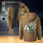 Streetwear Court Culture Flannel Hoodie, True Fan Hooded Flannel HVN1434MB - Camel