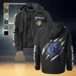 Athletic Fan Pride Flannel Hoodie, All-Season Fan Hoodie HVN1434MG - Black