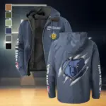 Athletic Fan Pride Flannel Hoodie, All-Season Fan Hoodie HVN1434MG - Navy Blue