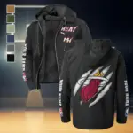 Everyday Basketball Lifestyle Flannel Hoodie, Bold Supporter Flannel Hoodie HVN1434MH - Black