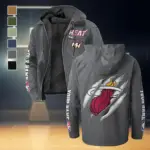 Everyday Basketball Lifestyle Flannel Hoodie, Bold Supporter Flannel Hoodie HVN1434MH - Gray