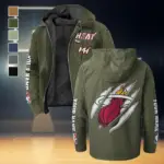 Everyday Basketball Lifestyle Flannel Hoodie, Bold Supporter Flannel Hoodie HVN1434MH - Green