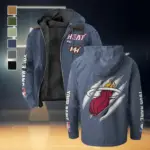 Everyday Basketball Lifestyle Flannel Hoodie, Bold Supporter Flannel Hoodie HVN1434MH - Navy Blue