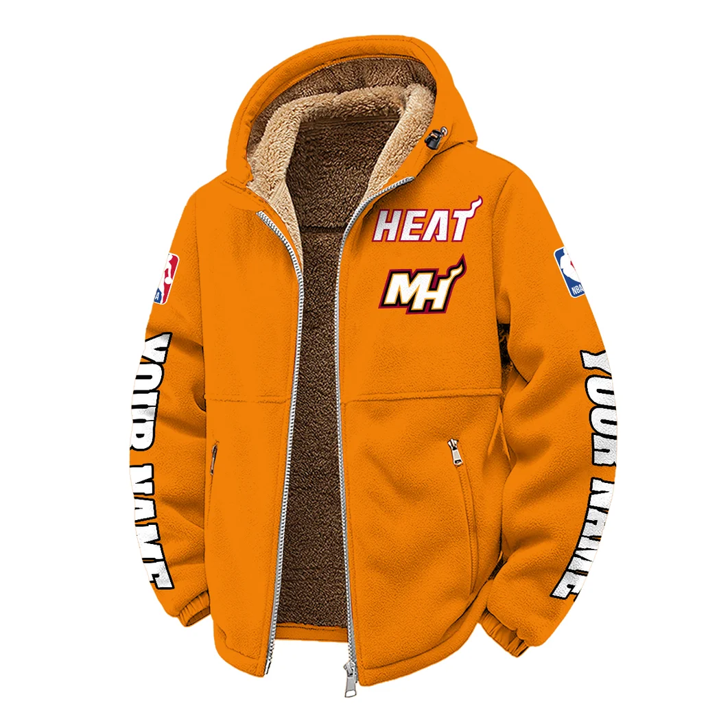 Everyday Basketball Lifestyle Winter Fleece Jacket, All-Mountain Sport Jacket HVN1434MH - Orange - Image 2