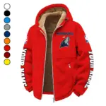True Hoop Lifestyle Winter Fleece Jacket, Cross-Training Thermal Zip HVN1434MT - red