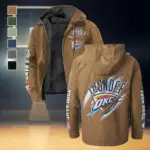 Everyday Hoop Fans Flannel Hoodie, Rugged Sport Flannel Hoodie HVN1434OC - Camel