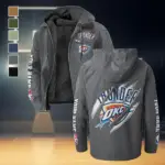 Everyday Hoop Fans Flannel Hoodie, Rugged Sport Flannel Hoodie HVN1434OC - Gray