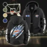 Everyday Hoop Fans Fleece Windbreaker Jacket, Cozy Fleece-Lined Windbreaker HVN1434OC - Black
