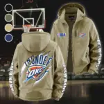 Everyday Hoop Fans Fleece Windbreaker Jacket, Cozy Fleece-Lined Windbreaker HVN1434OC - Khaki