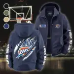 Everyday Hoop Fans Fleece Windbreaker Jacket, Cozy Fleece-Lined Windbreaker HVN1434OC - Navy