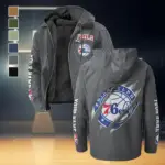 All-Season Sport Family Flannel Hoodie, Warm Sport Spirit Hoodie HVN1434PH - Gray